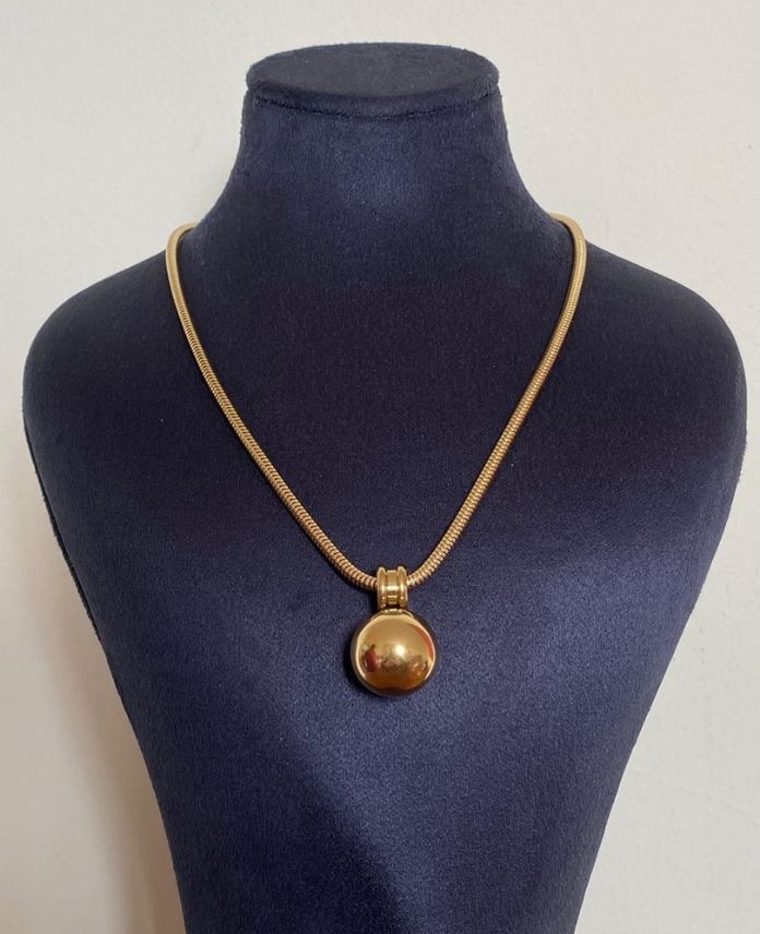 CKOTEKBUYUKTOPCUKG-1.jpg Çelik Tek Büyük Topçuk Kolye - Görsel 1