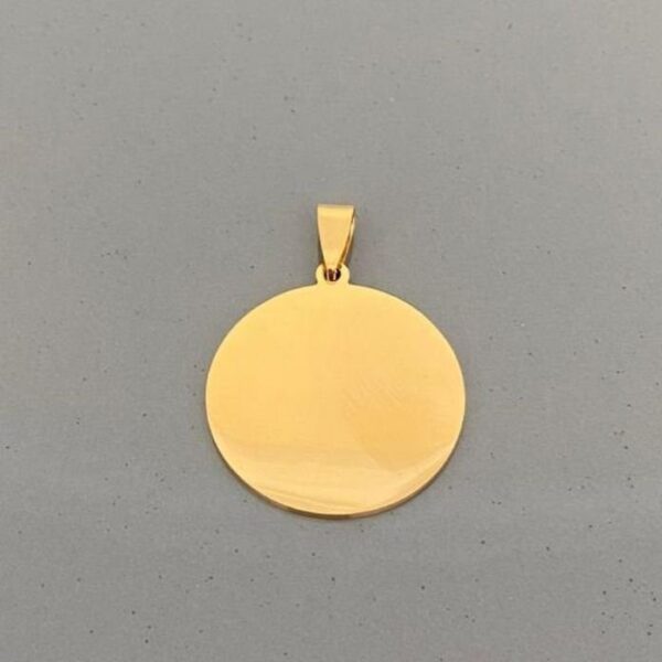 Çelik Yuvarlak Plaka Kolye Ucu