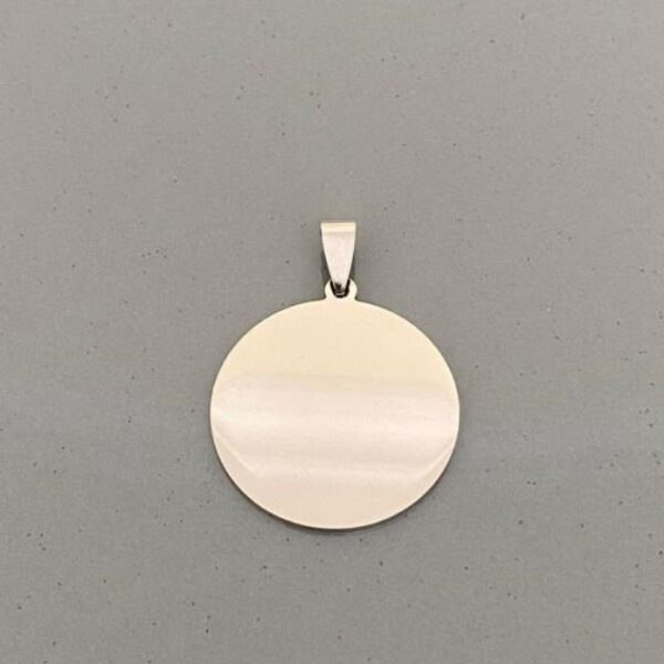 Çelik Yuvarlak Plaka Kolye Ucu