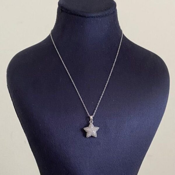 Çelik Yıldız Ful Taş Kolye