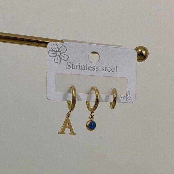 Çelik Harf Nazarlık Küpe