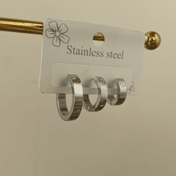 Çelik 3 Lü Taşsız Crt Küpe