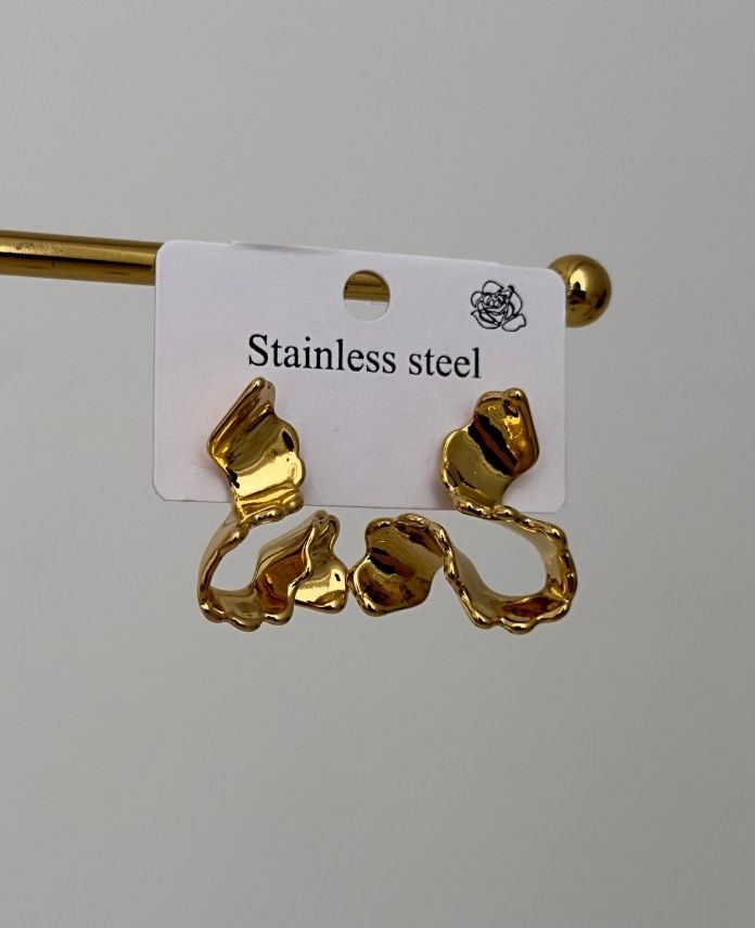 CKUDALGAEGIMLIMIDYEG-1.jpg Çelik Midye Dalga Eğimli Küpe - Görsel 1