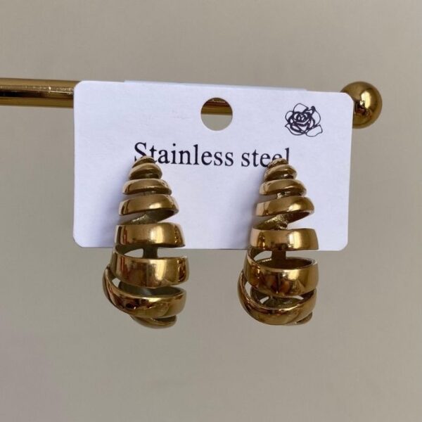 Çelik Damla Boşluklu Küpe