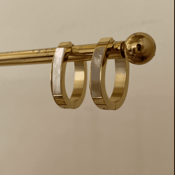 Çelik Elips Sedefli Küpe