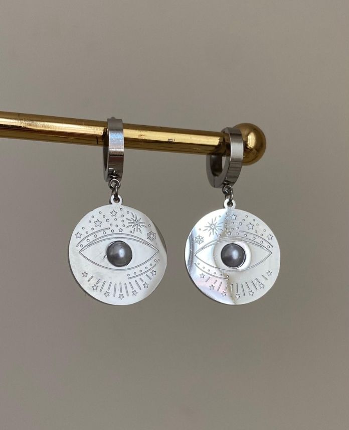 CKUGOZORTASISEDEFYUVARLAKPLAKAS-1.jpg Çelik Göz Ortası Yuvarlak Plaka Küpe - Görsel 1