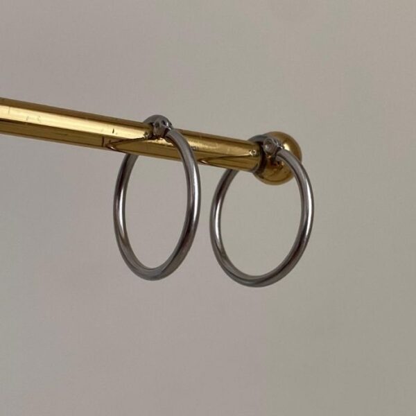 Çelik Halka 25Mm Silver Küpe