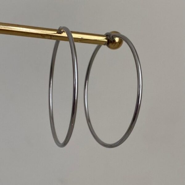 Çelik Halka 55Mm Silver Küpe