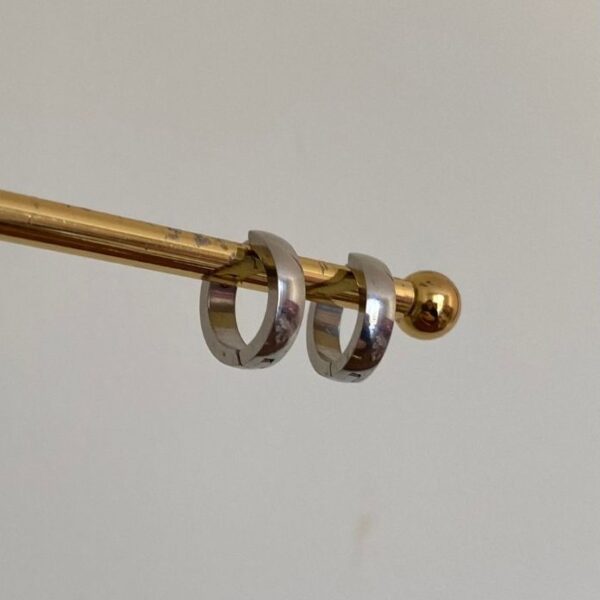 çelik orta boy silver halka küpe