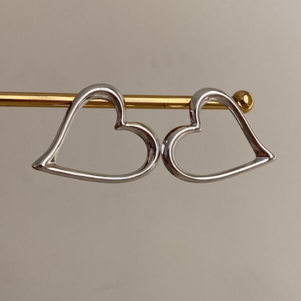 Çelik İçi Boş Kalp Küpe