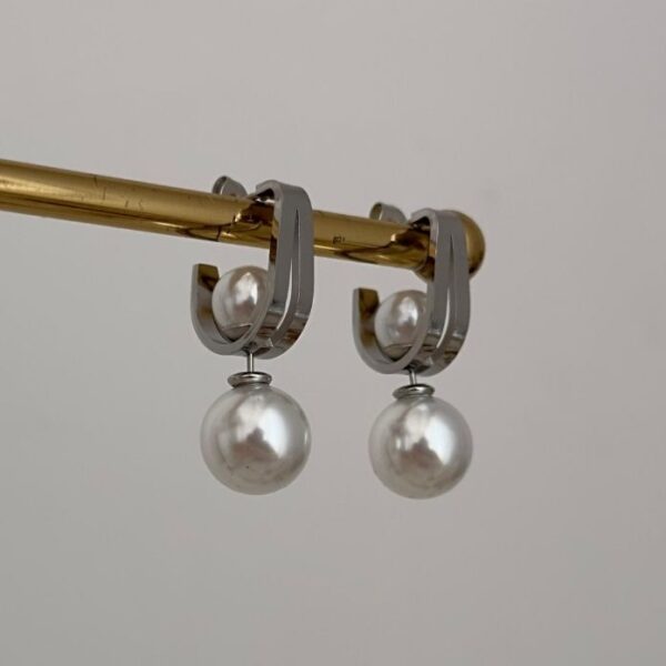 Çelik İnci İçten Geçme Sallantılı Küpe