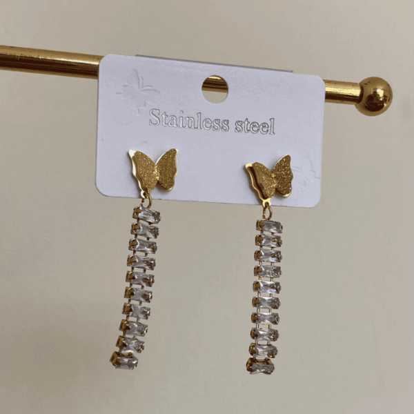 Çelik Kelebek Baget Küpe