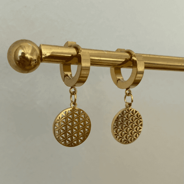 Çelik Yaşam Çiçeği Küçük Küpe