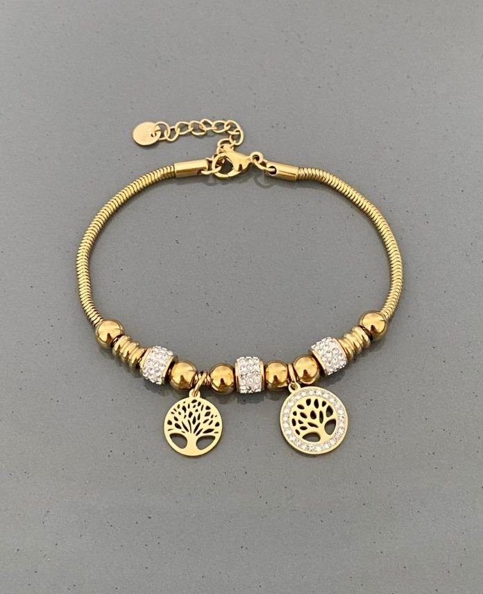 CPAGERCEKKORDONIKILIYASAMAGACIG-1.jpg Çelik Gerçek Kordon Yaşam Ağacı Bileklik - Görsel 1