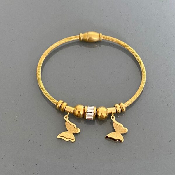 Çelik İki Kelebekli Simli Pndr