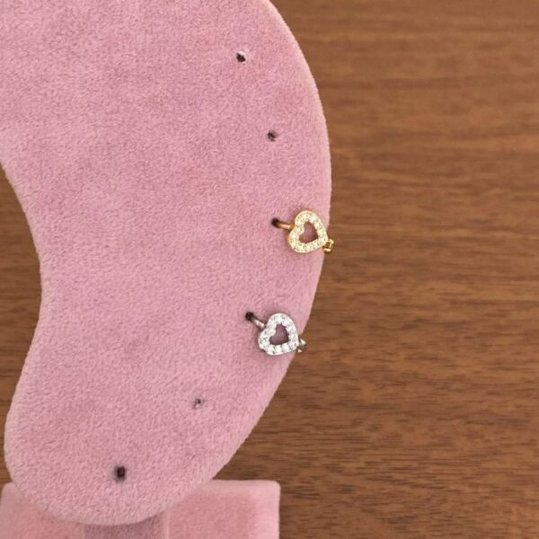 Pirinç Helix İçi Boş Kalp Piercing