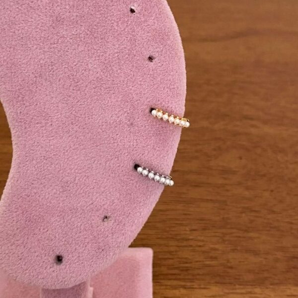 Pirinç Helix İnci Sıralı Piercing