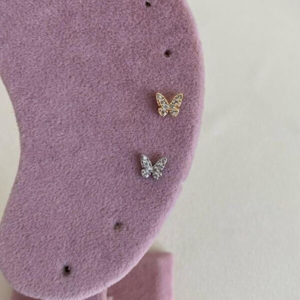 Çelik Kelebek Taşlı Piercing