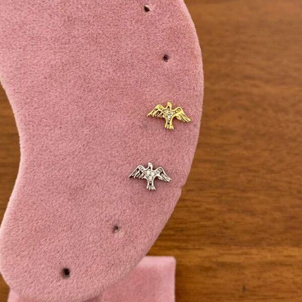 Çelik Tragus Taşlı Kuş Piercing