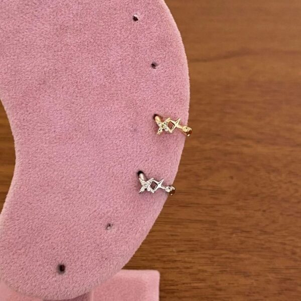 Pirinç Helix 2 Yıldızlı Piercing