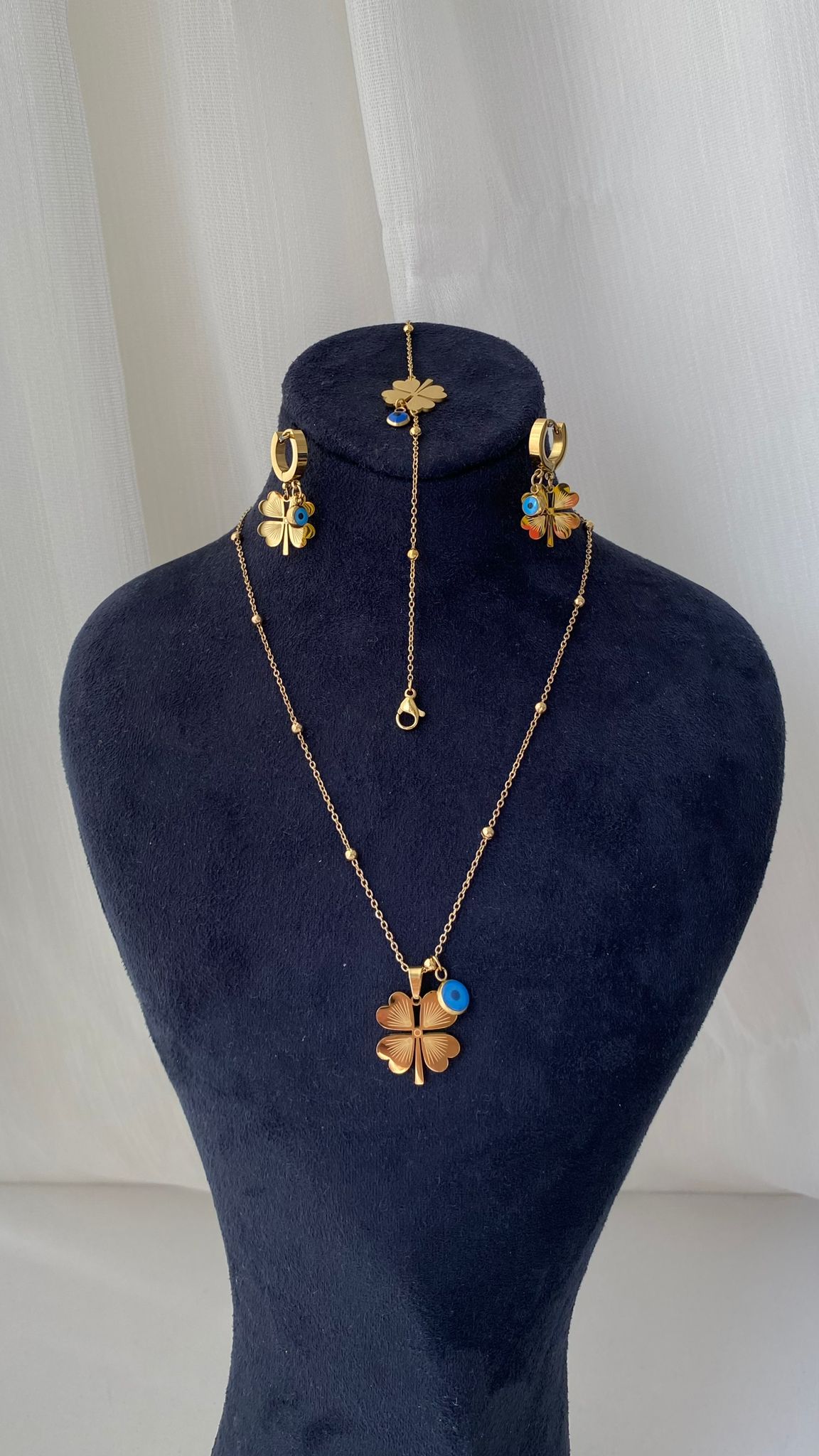 CSETDORIKAYONCANAZARLIKG.jpeg Çelik Yonca Nazarlık Set - Görsel 1