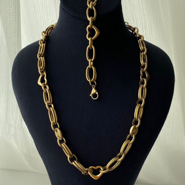 Çelik Kalp Zincir Set