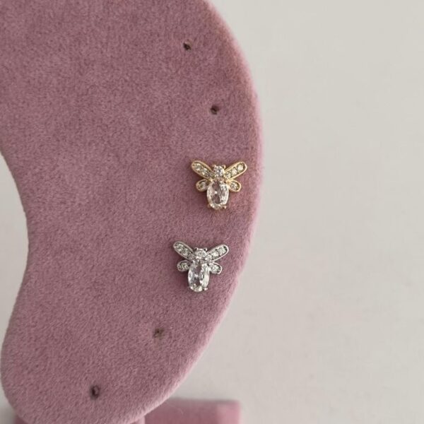 Çelik Arı Tragus Piercing (Arkası Düz)