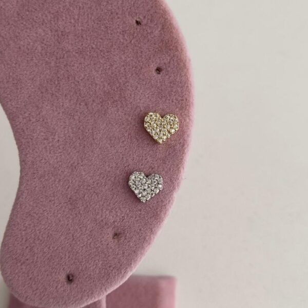 Çelik Büyük Kalp Tragus Piercing (Arkası Düz)