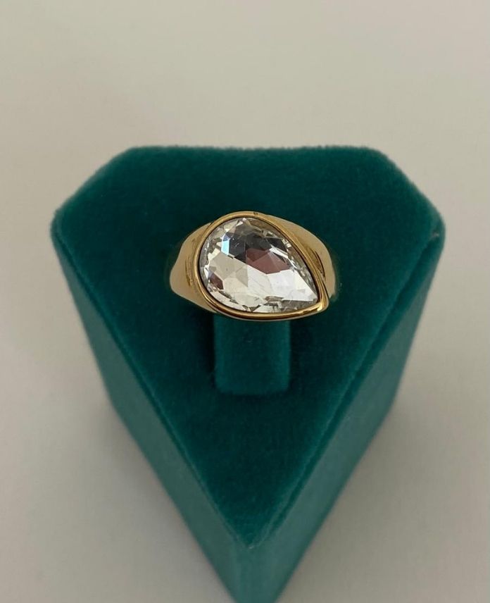 CYNUMARALIDAMLATASBUYUKG-1.jpg Çelik Numaralı Damla Taş Büyük Yüzük - Görsel 1