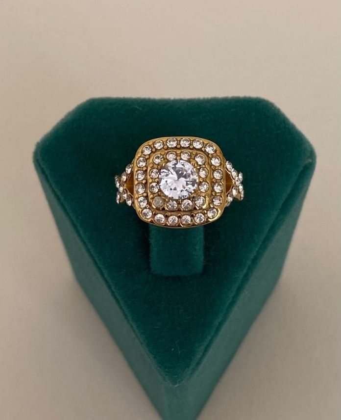 CYNUMARALIDIKDORTGENBAGETGG-1.jpg Çelik Numaralı Dikdörtgen Baget Yüzük - Görsel 1