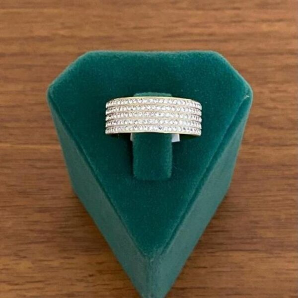 Çelik Numaralı 5 Sıra Taşlı Yüzük