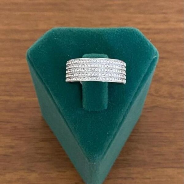 Çelik Numaralı 5 Sıra Taşlı Yüzük