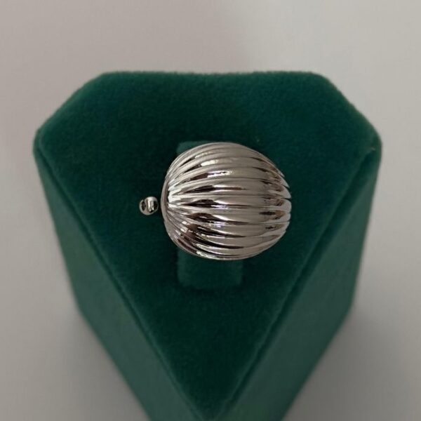 Çelik Ayarlamalı Damla Bombe Çizgili Yüzük