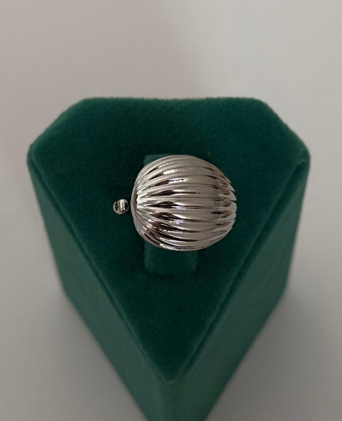 CYUAYARLAMALIDAMLABOMBECIZGILIS-1.jpg Çelik Ayarlamalı Damla Bombe Çizgili Yüzük - Görsel 1