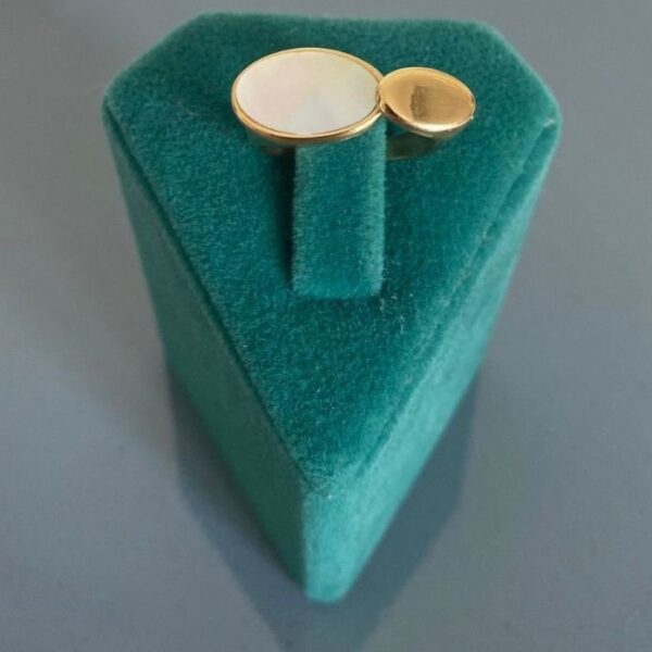 Çelik Ayarlamalı Elips Sedef Yüzük