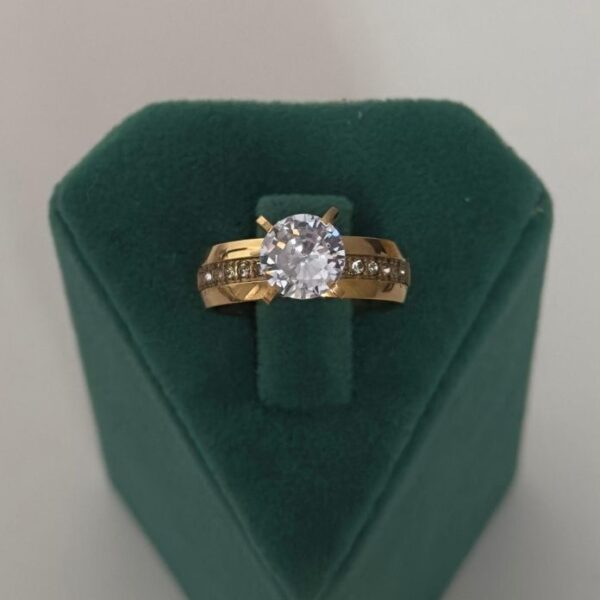 Çelik Numaralı Tektaş Suyolu Yüzük