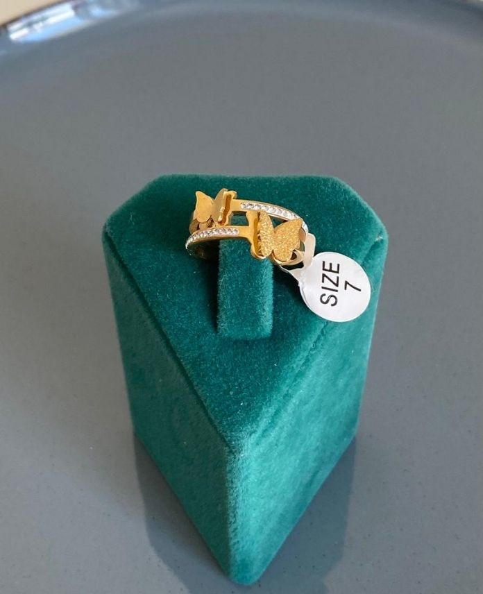 CYUNUMARALI2KELEBEKG-1.jpg Çelik Numaralı 2 Kelebek Taş Yüzük - Görsel 1