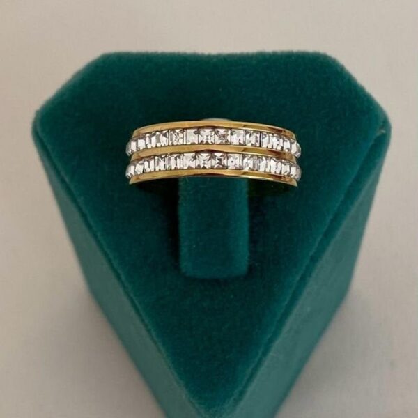 Çelik Numaralı 2 Sıra Taşlı Yüzük