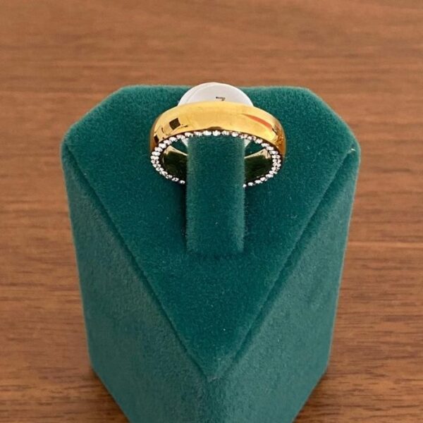 Çelik Numaralı Taşlı Alyans Yüzük