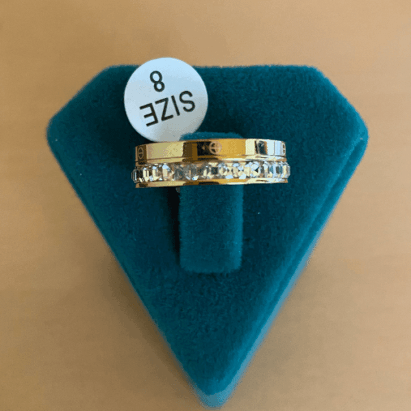 Çelik Numaralı Biri Taşlı Biri Düz Yüzük