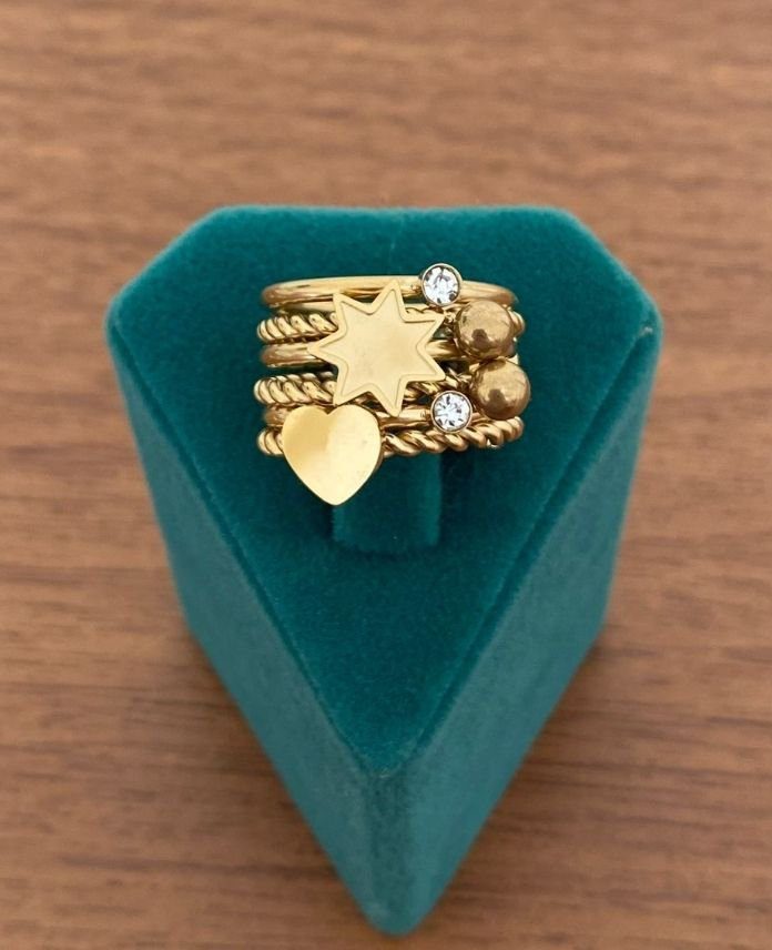 CYUNUMARALICOKLUYILDIZKALPG-1.jpg Çelik Numaralı Yıldız Kalp Yüzük - Görsel 1