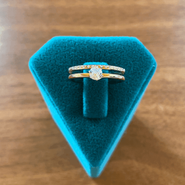 Çelik Numaralı İkili TekTaş Yüzük