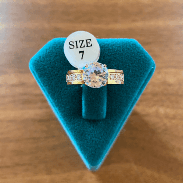 Çelik Numaralı Kalın Tektaş Yüzük