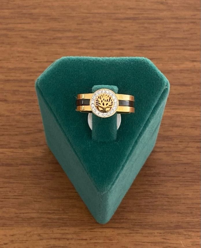 CYUNUMARALIYASAMAGACISIYAHG-1.jpg Çelik Numaralı Yaşam Ağacı Siyah Yüzük - Görsel 1