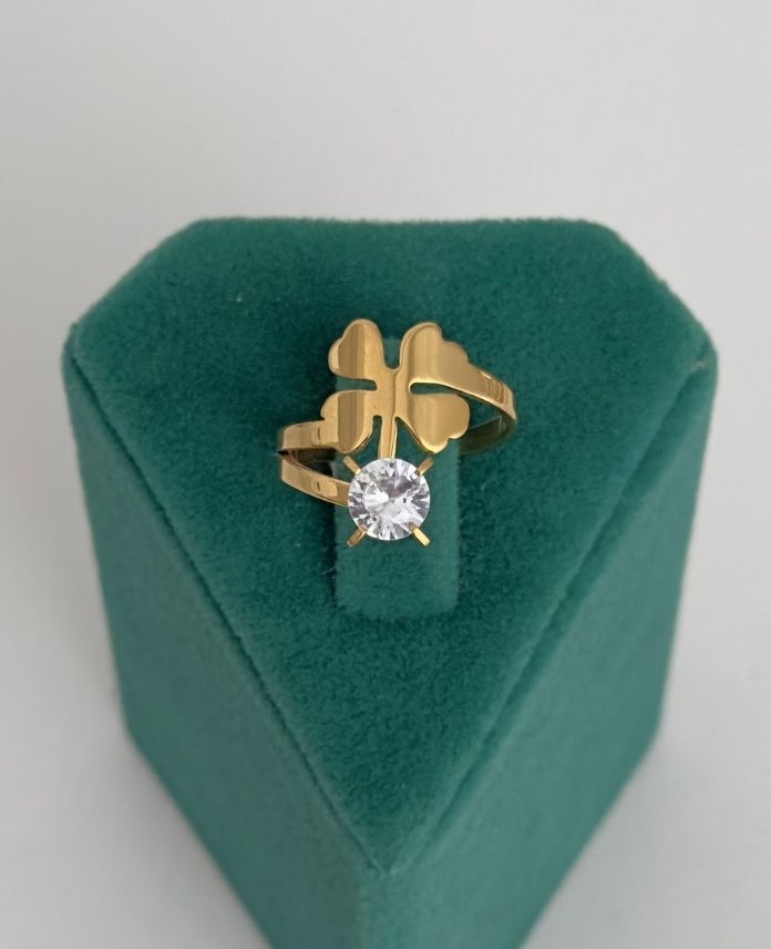 CYUNUMARALIYONCATEKTASLIG-1.jpg Çelik Numaralı Yonca Tektaş Yüzük - Görsel 1