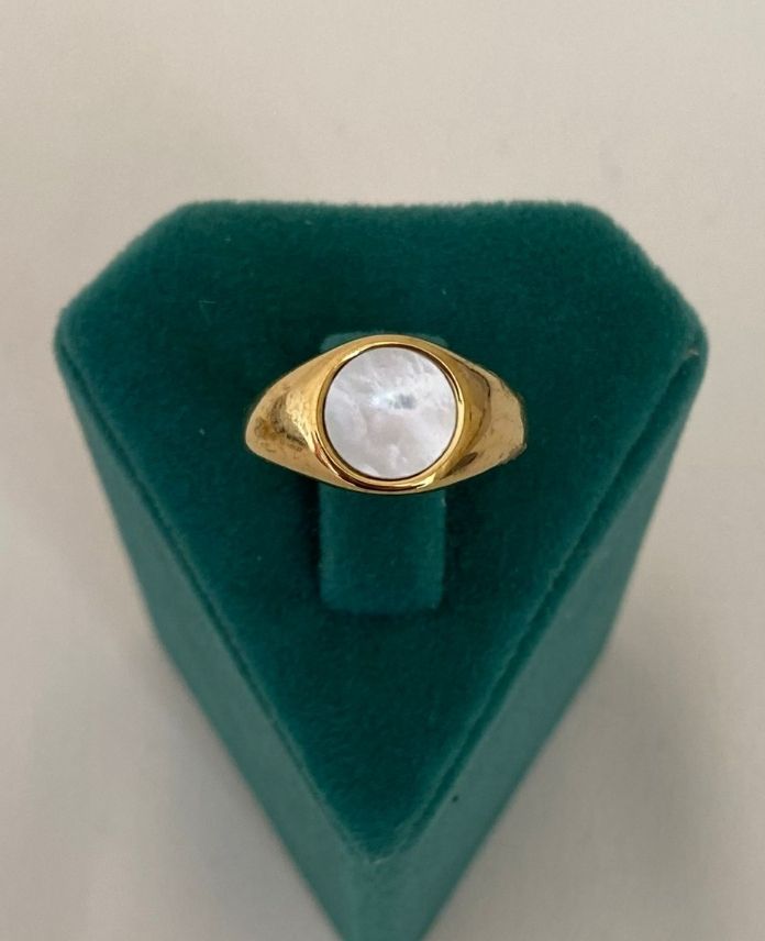 CYUNUMARALIYUVARLAKSEDEF1G-1.jpg Çelik Numaralı Yuvarlak Sedef Yüzük - Görsel 1