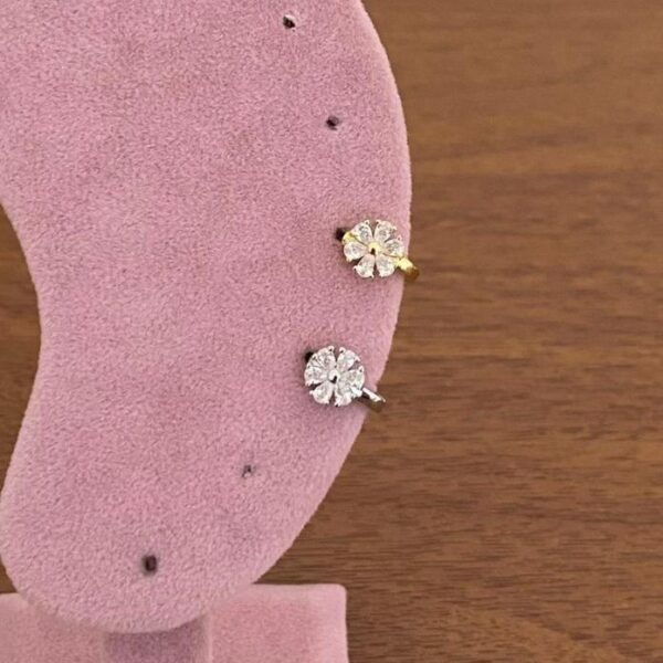 Pirinç Helix Büyük Çiçek Piercing