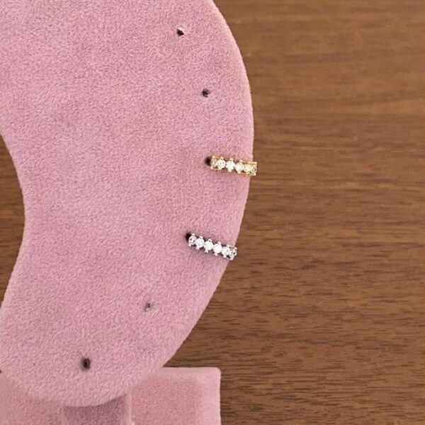 Pirinç Helix Sıralı Taş Piercing