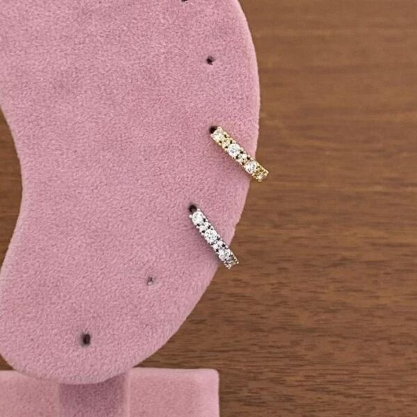 Pirinç Helix Sıralı Tektaş Piercing