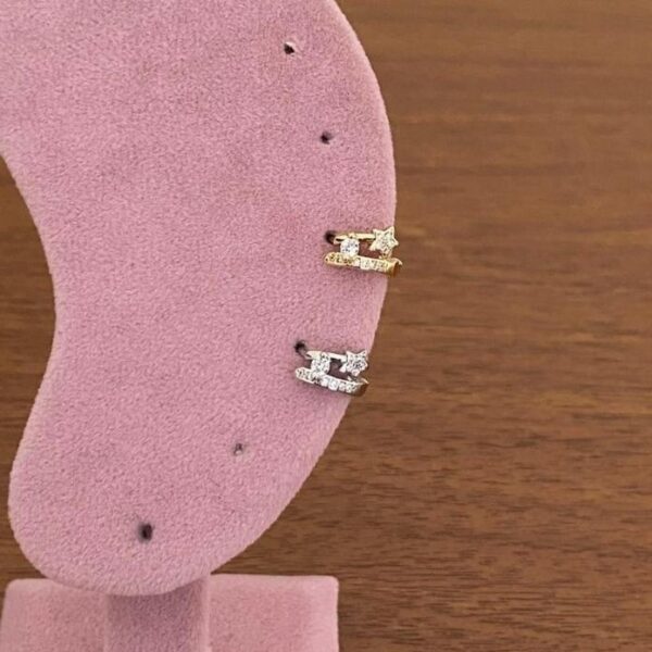 Pirinç Helix  Yıldız Tektaş Piercing